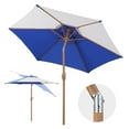 thumbnail image 1 of 7.5FT Multicolour Patio Umbrella Outdoor Table Umbrella,Market Umbrella with 6 Sturdy Ribs, with Push Button Tilt and Crank for Garden, Lawn, Deck, Backyard & Pool (Blue/White), 1 of 3