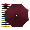 thumbnail image 1 of 7.5FT Outdoor Patio Umbrella Replacement Canopy, 6 Ribs Umbrella Canopy Cover Replacement Fabric, Parasol Top Cover Replacement UV Protective Fabric, Canopy Only - Wine, 1 of 11