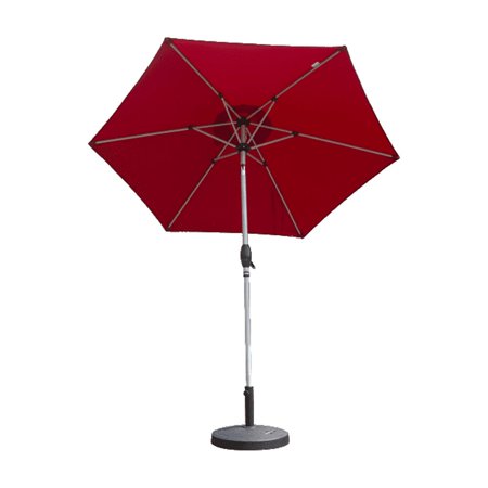 7.5FT Patio Umbrella, Outdoor Table Umbrella with Push Button Tilt and Crank, UV Protection Waterproof Market Sun Umbrella with 6 Sturdy Ribs for Garden, Deck, Backyard, Pool (Brick Red)