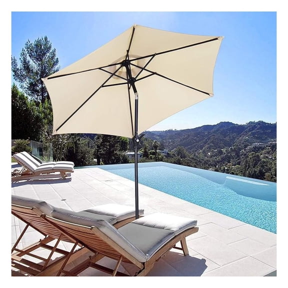 7.5FT Patio Umbrella, Outdoor Table Umbrella, Umbrella with Push Button Tilt and Crank for Garden, Lawn, Deck, Backyard & Pool