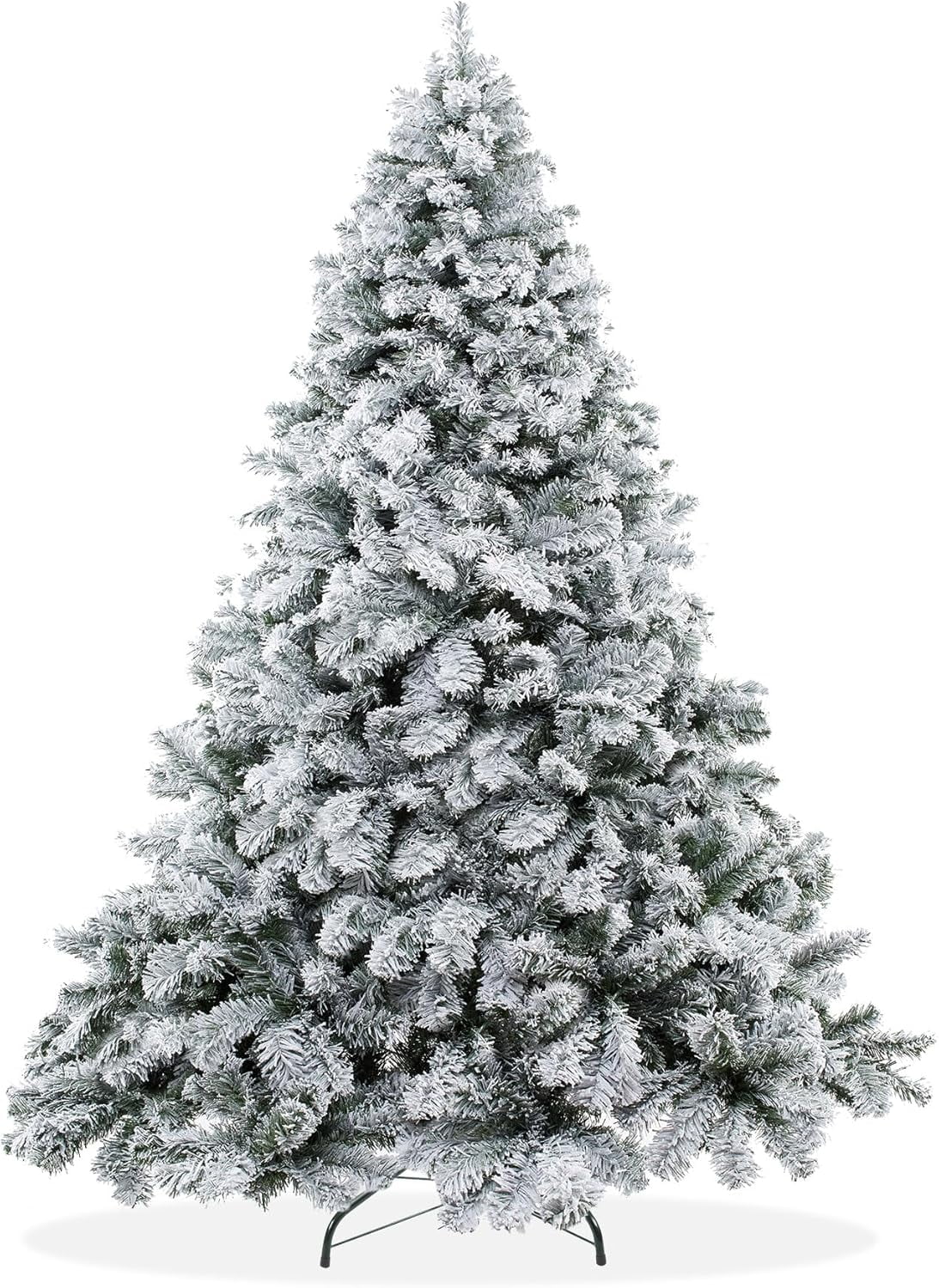 7.5FT PreLit Realistic SnowFlocked Pine Artificial Holiday Christmas
