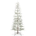 thumbnail image 1 of 7.5FT Pre-Lit Sparse Flocked Pine Artificial Holiday Christmas Tree, Warm White and Multicolor LED Lights with Sturdy Metal Stand, 1 of 7