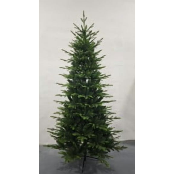 7.5FT Pre-lit Christmas Tree with Lights, PE & PVC Hinged Xmas Tree with Metal Stand, Easy Assembly, Holiday Decoration for Home, Office, Porch