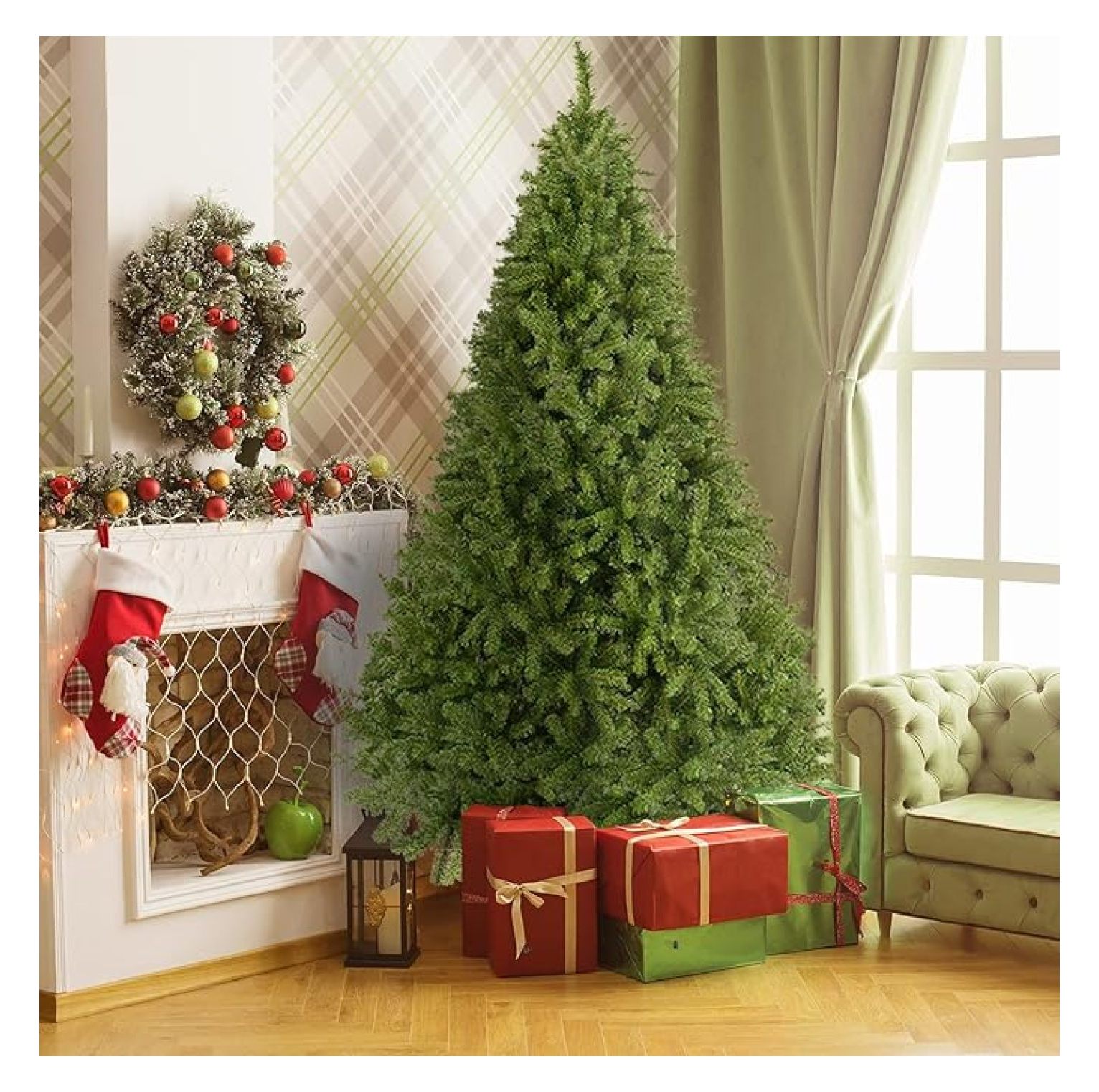 7.5FT Premium Artificial Spruce Christmas Tree Decorations for Home ...