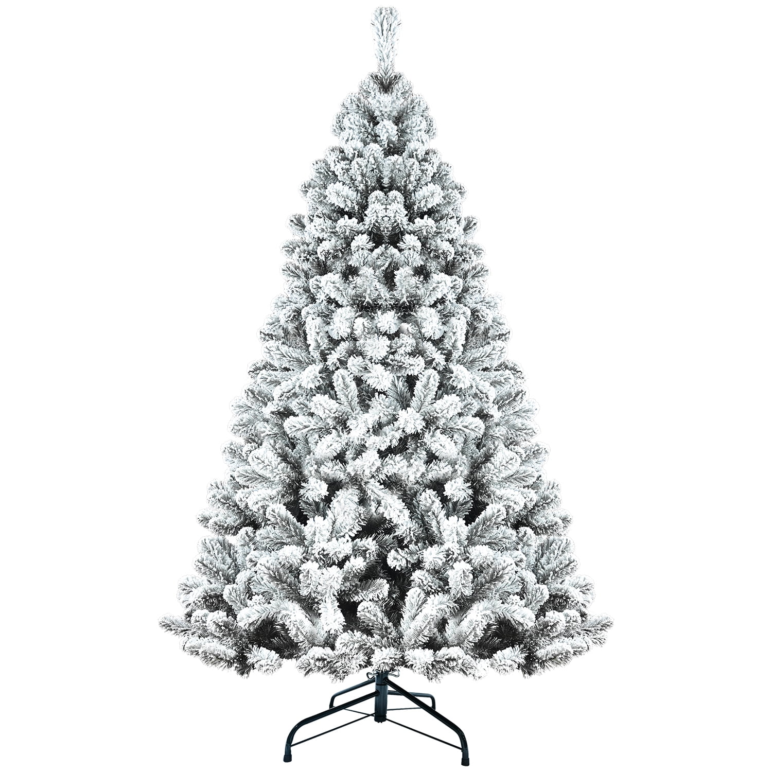 7.5FT Snow Flocked Christmas Tree Easy Assembly 1200 Branch Tips