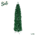 thumbnail image 1 of 7.5Ft Pencil Christmas Tree, Unlit Artificial Xmas Tree with 1075 Branch Tips and Sturdy Metal Stand, Easy Assembly Holiday Decoration, Green, 1 of 7
