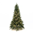 thumbnail image 1 of 7.5Ft Pre-Lit Green Slender Artificial Fir Christmas Tree with Metal Stand, 1 of 11