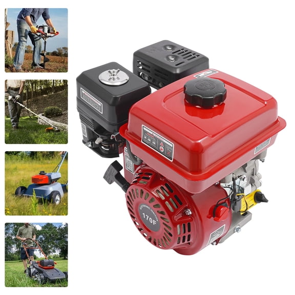 7.5HP 210CC Gasoline Engine, 4-Stroke Single Cylinder OHV Motor, Recoil Start Horizontal Shaft for Power Equipment Replacement