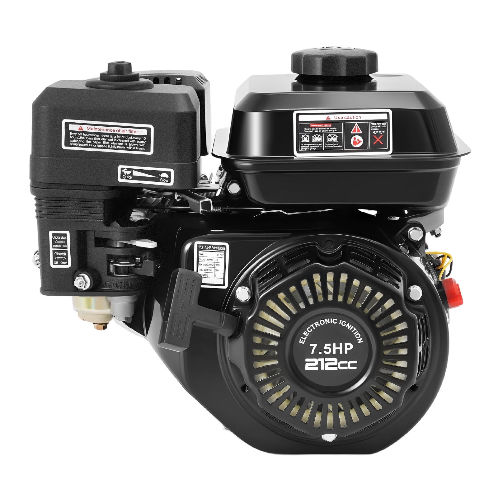 Gas Engine 7.5HP 212CC 4 Stroke Single Cylinder Air-Cooled with Fuel Tank