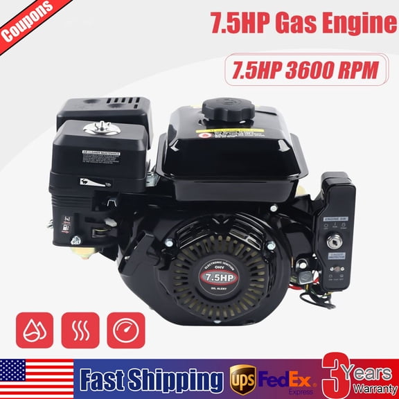 7.5HP 212cc 4-Stroke Gas Engine 3600RPM for Go Kart Log Splitter Mini Bike