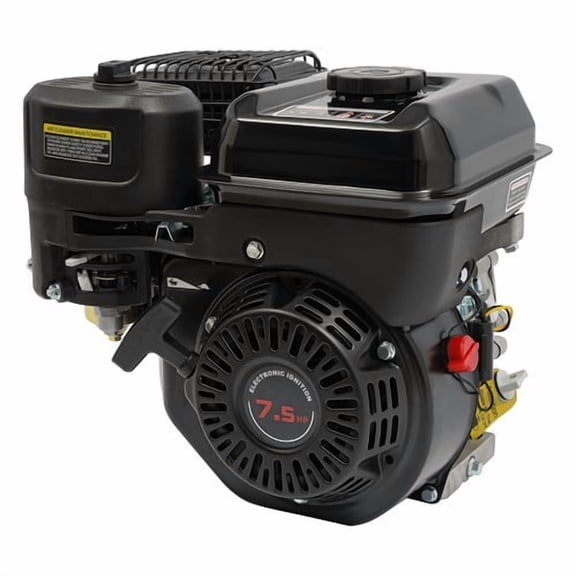 7.5HP 212cc 4-Stroke Gas Engine - Horizontal Shaft OHV Gasoline Motor, High Torque 3600 RPM, 0.8 Gal Fuel Tank, Cast Iron Sleeve, for Log Splitter Pressure Washer Go Kart Generator Engine Replacement