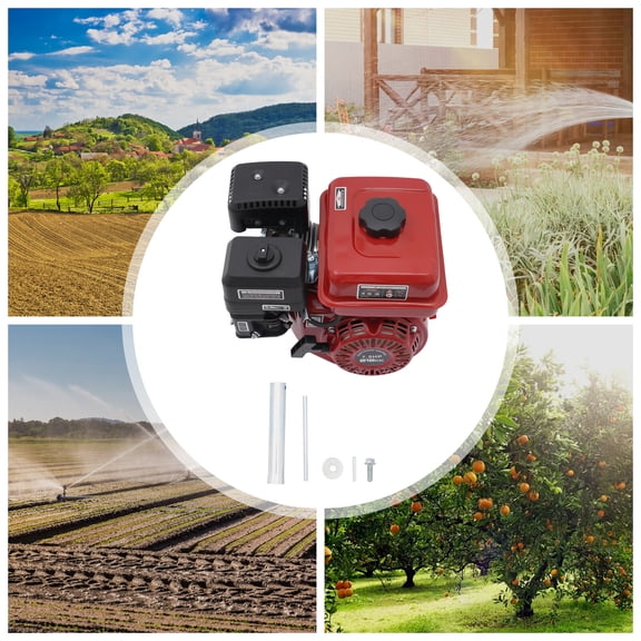7.5HP Gas Engine Motor, 212cc 4-Stroke Horizontal Shaft Gasoline Engine 3000W, Pull Start with Low Oil Shutdown, Air-Cooled OHV for Go Kart Water Pump Generator Log Splitter, EPA Compliant