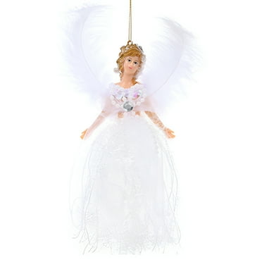 7.5In Christmas Tree Topper Fairy Angel Mini Angel Christmas Tree Pendant Fabric Angel Christmas Tree Topper for Christmas Decorations Tree Ornament