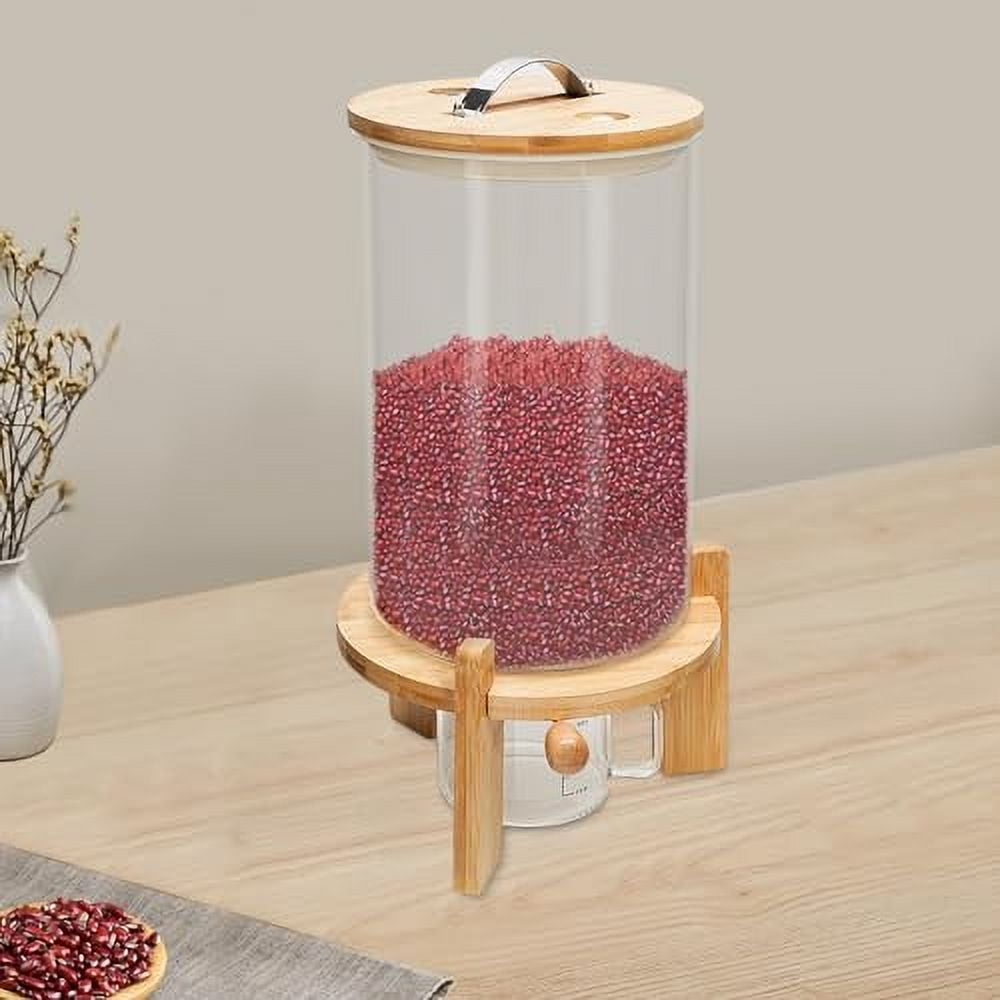 7.5L Glass Rice Dispenser, Cereal Dispenser with Measuring Cup ...