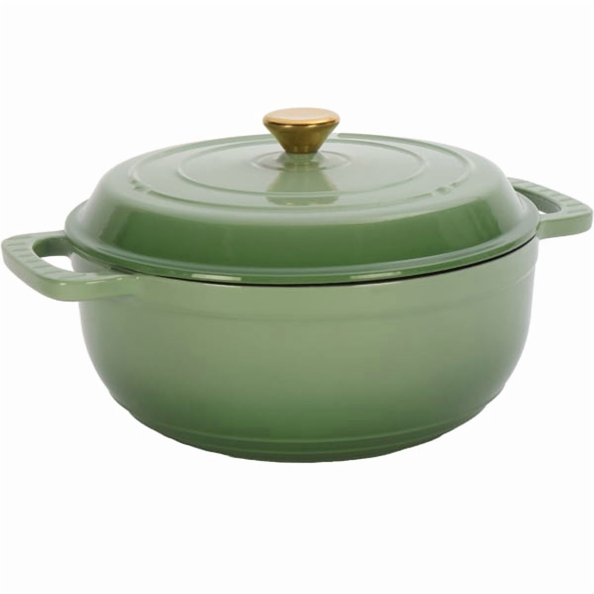 7.5QT Enameled Cast Iron Dutch Oven, 16LB Thickened Cast Iron, Non-Stick Enamel, Oven/Gas/Induction Compatible, Heat-Resistant Handles + Silicone Gloves