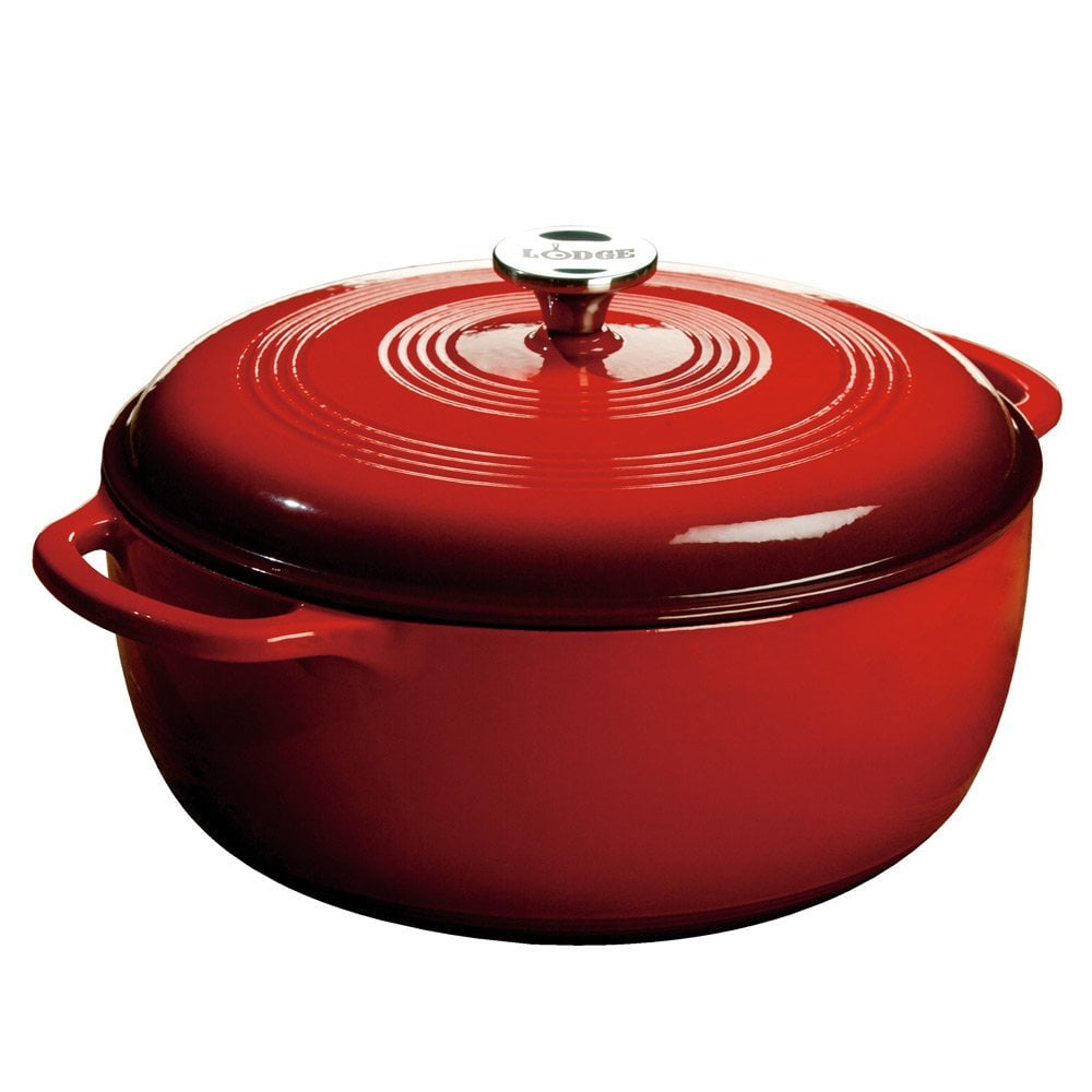 Red Enameled Cast Iron 7.5 Quart Dutch Oven