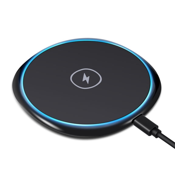 7.5W and 10W Fast Wireless Charger Charging Ultra Slim Pad Compact Power Adapter [Black] [Non-Slip] Compatible With LG V50 ThinQ 5G, G8 ThinQ - Samsung Galaxy S10e S10+ S10