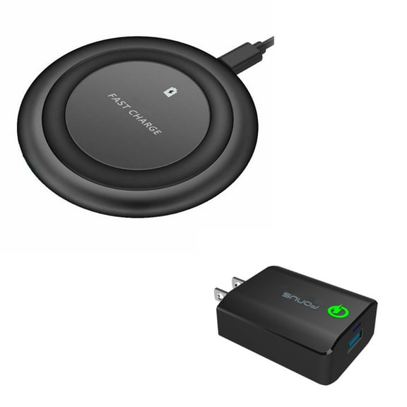 7.5W and 10W Fast Wireless Charger w USB Port Fast 18W Home Wall USB Adapter M1N for iPhone 11 Pro Max - BLU G9 Pro - BOLD N1 - Google Pixel 4 XL - LG G8X ThinQ - Samsung Galaxy Note 10 Plus