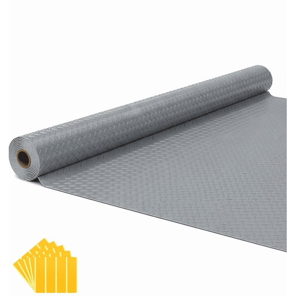 7.5X20 ft for Garage Floor Mat, 2.8mm Thickened for Garage Flooring Heavy Duty Rubber for Garage Floor Mats for Under Car, Diamond Plate for Garage Mat for Garage, Workshop, Enclosed Trailer, Grey