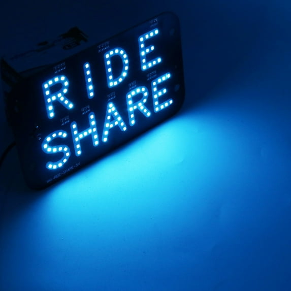 7.5X4.5 Inch LED Light Sign for Cars, Text Message Windshield LED Car Sign with Suction Cups for Ride Drivers