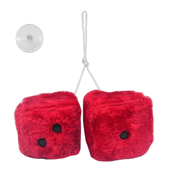 7.5cm Car Furry Pair of Retro Square Plush with Dots for Car Interior Ornament Decorations