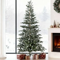 Furnibear 7ft Artificial Christmas Tree with 700 Snowy Tips Hinged Branches Easy Setup Holiday Decoration