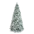 thumbnail image 1 of 7.5ft Artificial Christmas Tree Snow Flocked Pine Tree, Pre-lit Xmas Trees With 400 LED Lights And 1200 Bendable Branches, Metal Trunk And Stand Supports, 1 of 9