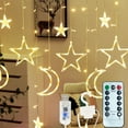 thumbnail image 1 of 7.5ft Decorative Starry String Curtain Lights Moons and Stars LED Night Light for Home Decoration Party,Remote Control USB Powered, 1 of 12