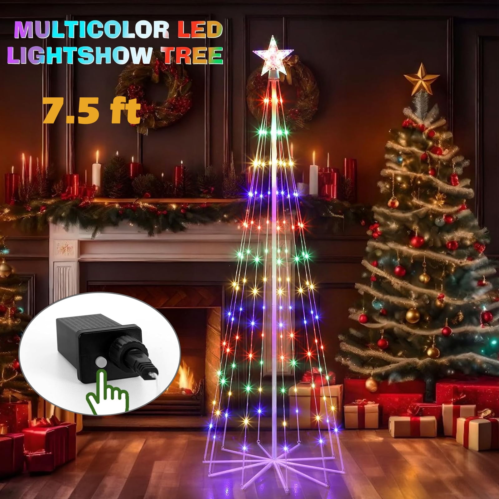 7.5ft LED Outdoor Christmas Tree Light Show Decorations Walmart