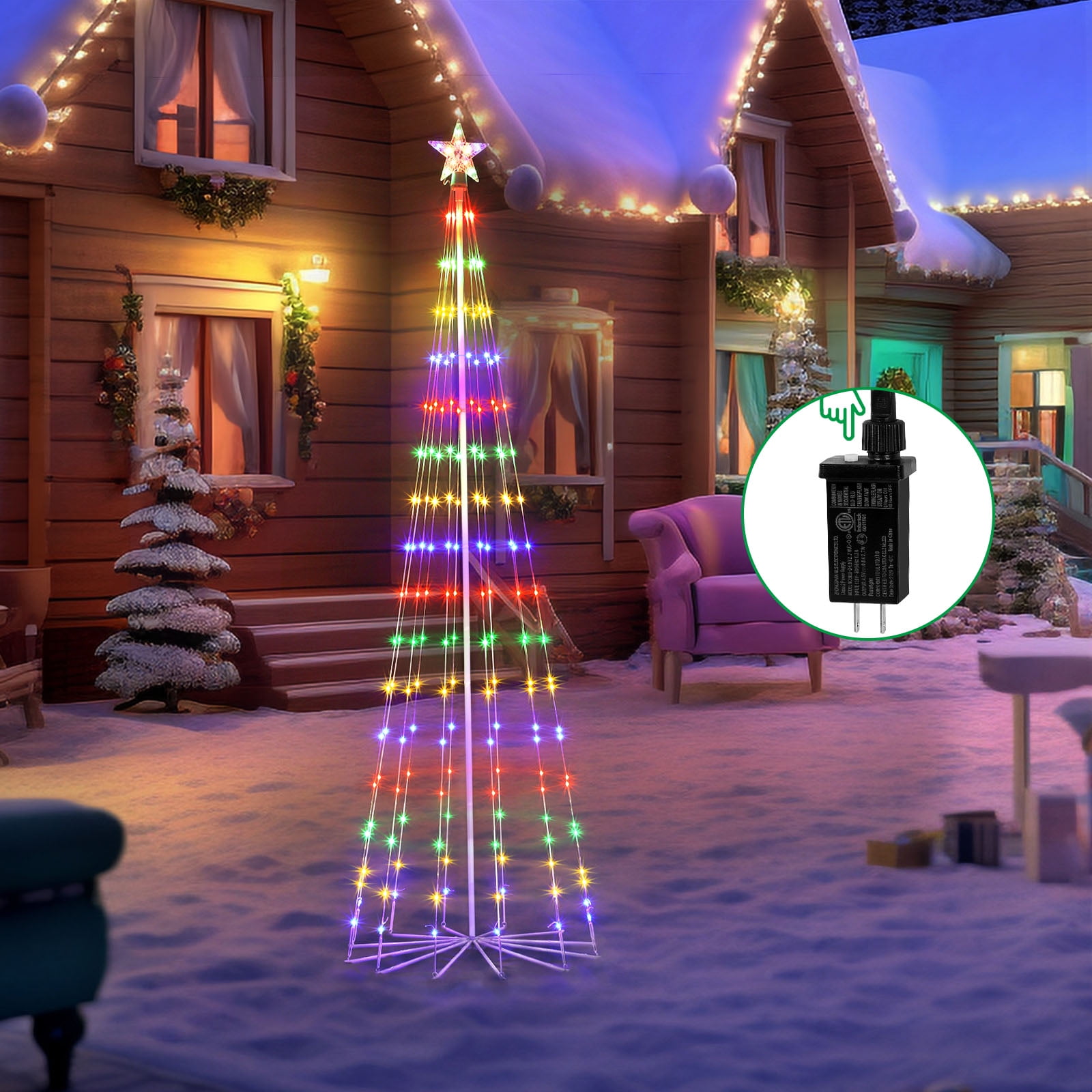 7.5ft LED Outdoor Christmas Tree Light Show Decorations - Walmart.com