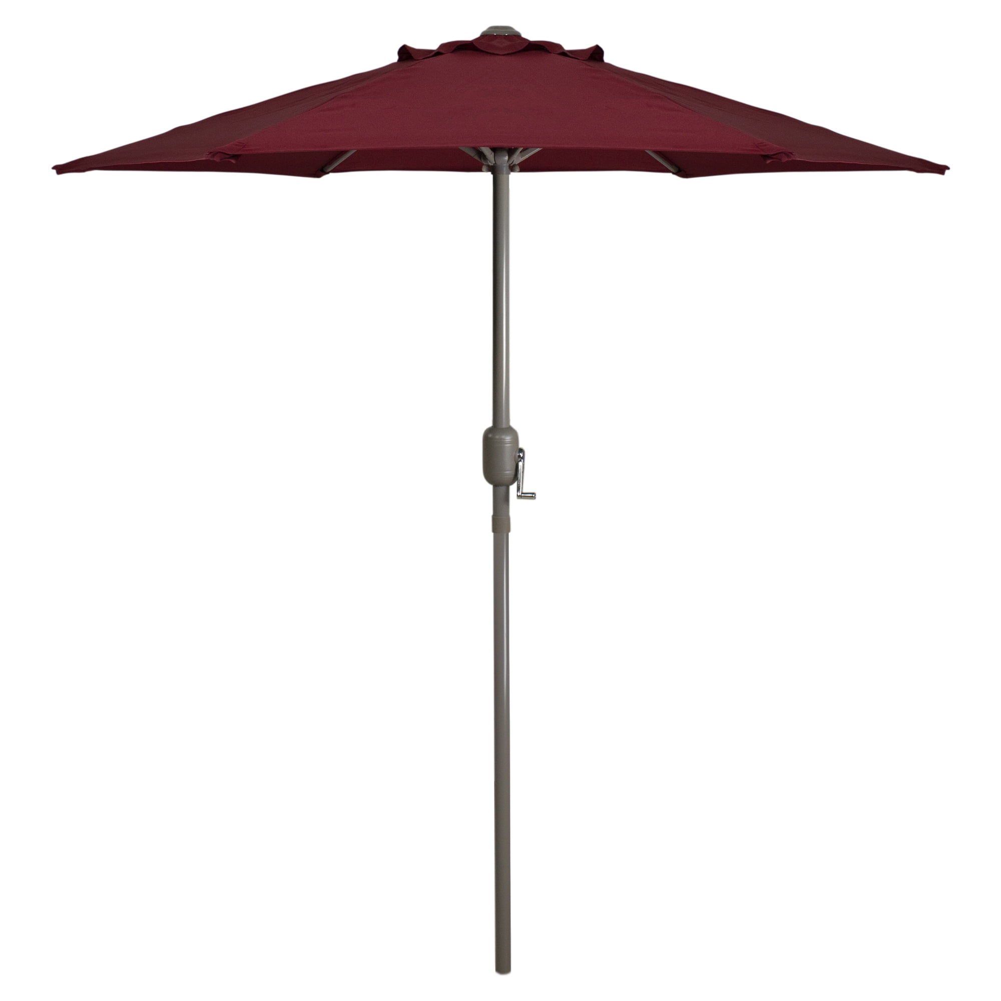 Burgundy 7.5 ft Hexagon Outdoor Patio Market Umbrella with Hand Crank