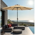 thumbnail image 1 of Patio Umbrella,7.5ft Outdoor Table Umbrella with Push Button Tilt and Crank,Market Umbrella 6 Sturdy Ribs,Yard Umbrella, 1 of 9