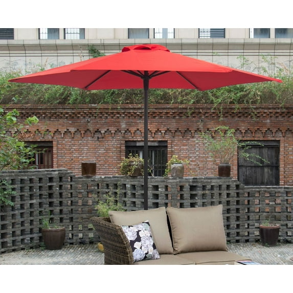 Donglin 87" Red Market Patio Umbrella, UV Resistant