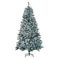 thumbnail image 1 of 7.5ft Prelit Flocked Christmas Tree, Snow Frosted Artificial Xmas Tree with 500 Cold White LED Lights, Easy Assembly, Indoor Holiday Decor, 1 of 9