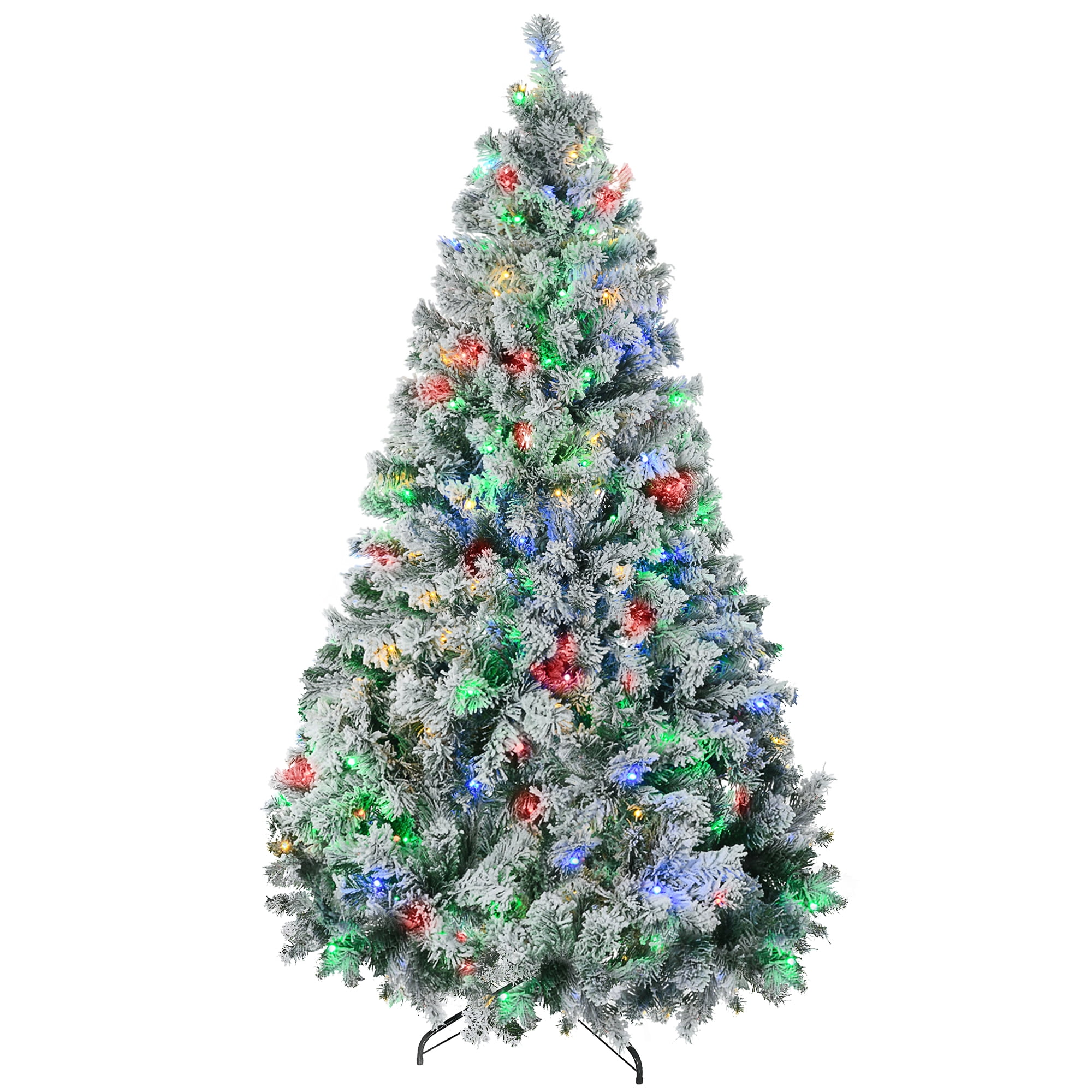7.5ft Prelit Snow Flocked Christmas Tree with 550 LED Lights 1149 Tips Auto-Open Branches Indoor Decor