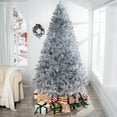 thumbnail image 1 of Giselle Silver Prelit Christmas Tree, Realistic Artificial Christmas Tree with Lights by Naomi Home-Color:Silver,Height:7.5ft, 1 of 10