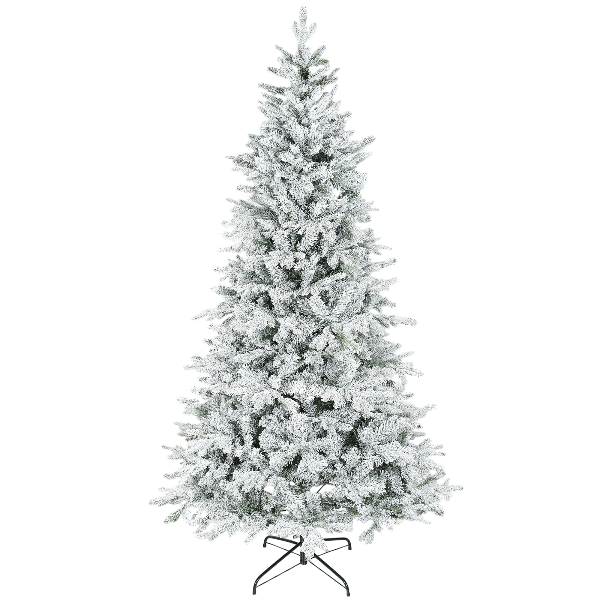 7.5ft Snow Flocked Full Christmas Tree 1762 Tips Quick Setup Flame Retardant Indoor Holiday Decor