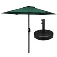 thumbnail image 1 of 7.5ft Umbrella Outdoor with 20 Inch Round Umbrella Base Stand for Pool Green, 1 of 12