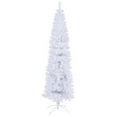 thumbnail image 1 of 7.5ft White Pencil Christmas Tree, Artificial Slim Christmas Tree with 1000 Branch Tips and Metal Stand, White Xmas Trees for Indoor Outdoor Home Holiday Decoration, 1 of 8