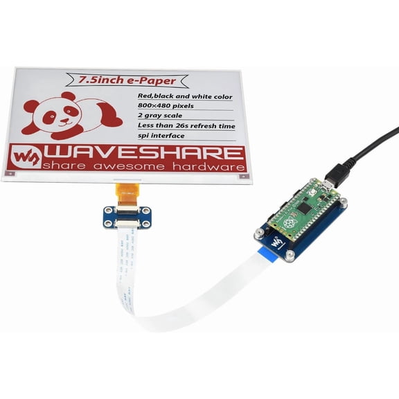 7.5inch E-Paper E-Ink Display Module (B) for Pico 800480 Pixels Red/Black/White SPI Interface