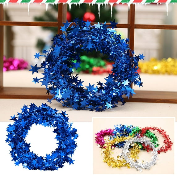 7.5m Christmas Decorations Christmas Tree Decorations Christmas Color Bar Christmas Wire Star Rattan Multicolor/ Christmas Wire Candy Multicolor Blue