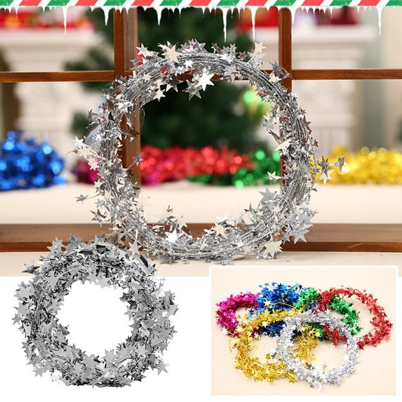 7.5m Christmas Decorations Christmas Tree Decorations Christmas Color Bar Christmas Wire Star Rattan Multicolor/ Christmas Wire Canes Multicolor Silver