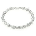 thumbnail image 1 of 7.5mm .925 Sterling Silver Diamond-Cut Twisted Rope Chain Bracelet, 9 inches, 1 of 7