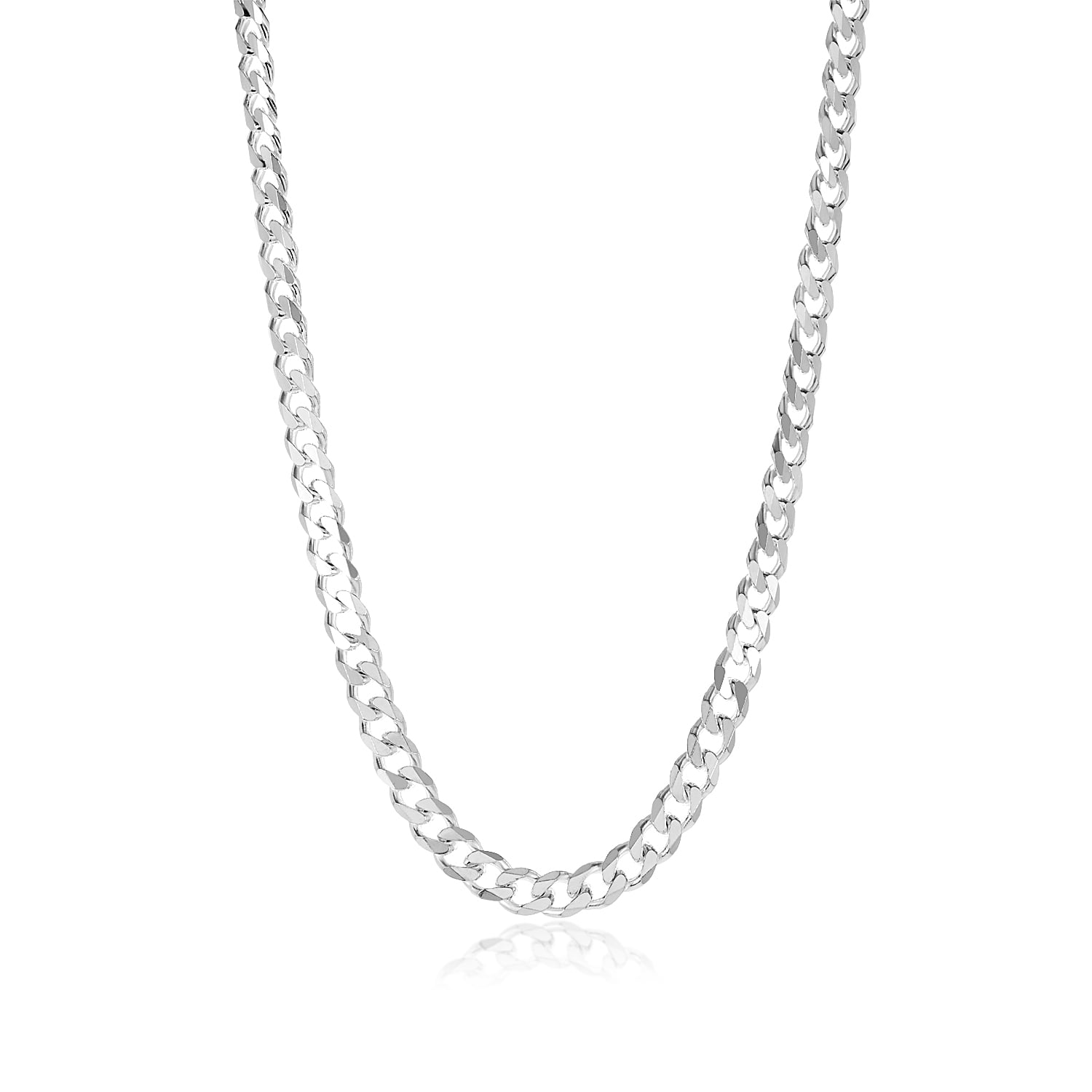 Men's 7.5mm 925 Sterling Silver 22 inch inch Cuban Curb Link Chain Necklace, Size: 22 inch ~ 56 cm (Necklace)