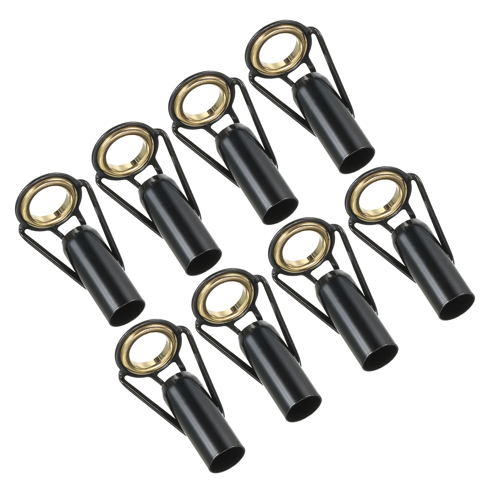 7.5mm Stainless Steel Fishing Rod Tip Repair Kit Pole Ring Guide Replacement, Golden 8 Pack
