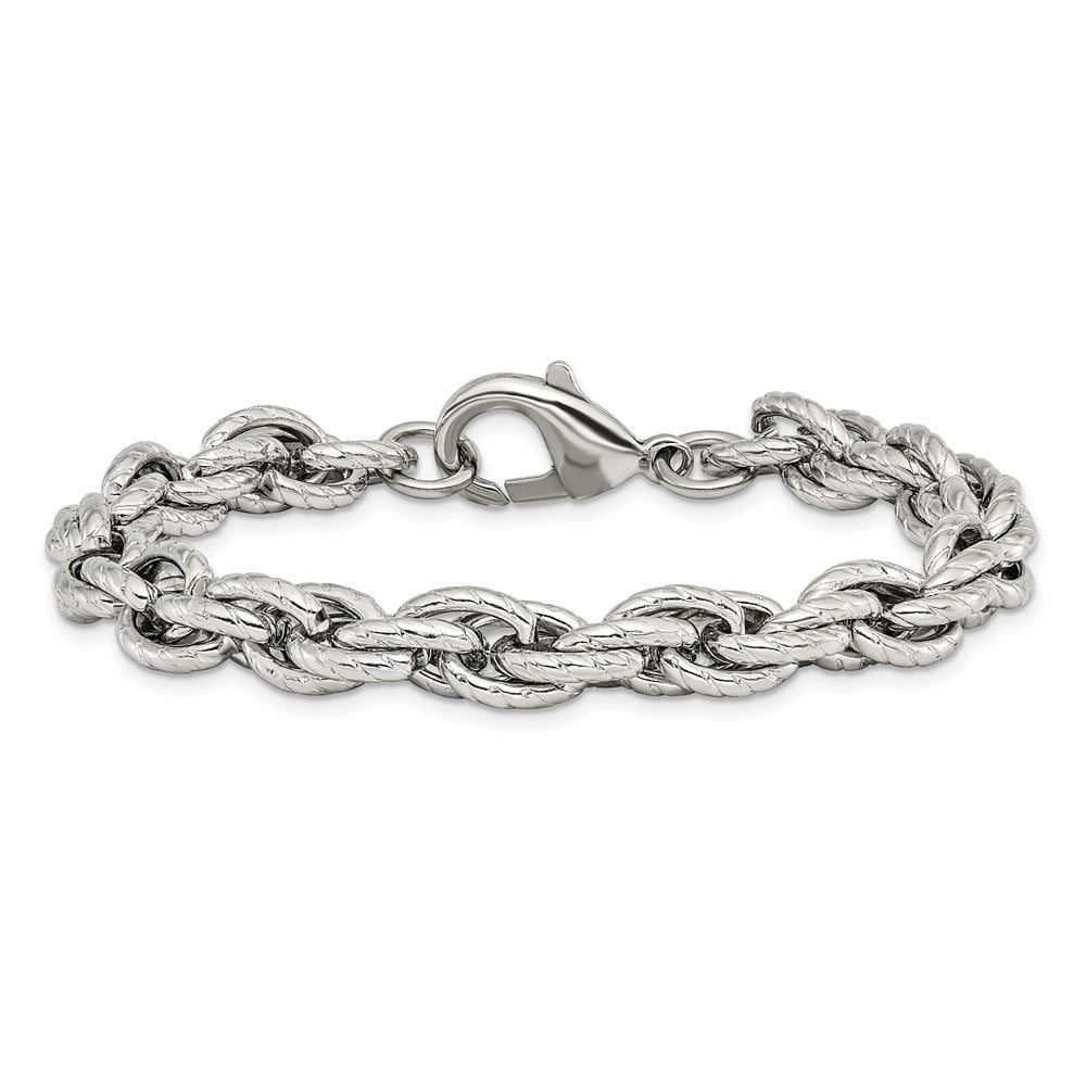LYNX Black Ion-Plated Stainless Steel Wheat Chain Bracelet - Men