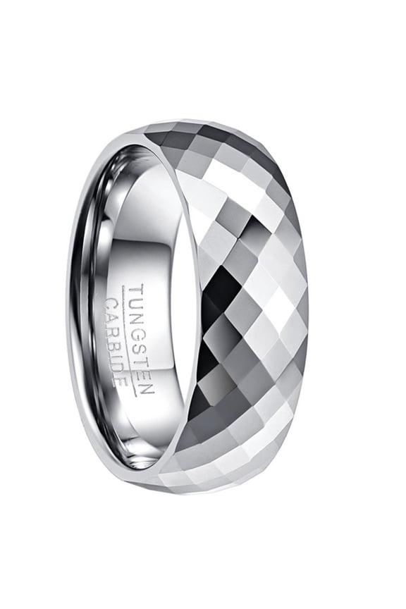 7.5mm Wide 2.2mm Thick Diamond Pattern Tungsten Steel Ring for Men Tungsten Steel Ring