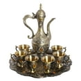 thumbnail image 1 of 7.5oz Vintage Coffee Pot and Cups Set Turkish Tea Set Tea Service Set Tea Set Teapot & Six Teacups Set with Tray for Living Room, Dining Room, Bedroom, Coffee Shop (Bronze), 1 of 14