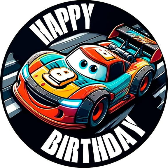 7.5x Inch Edible Cake Toppers  Cars Themed Birthday Party Collection of Edible Cake Decorations
