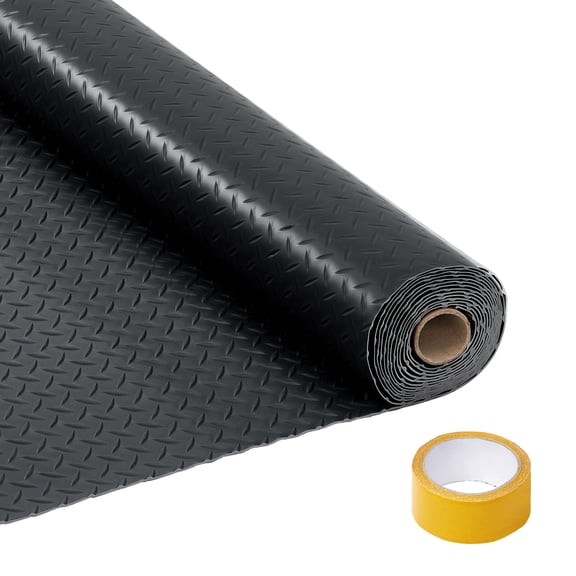 7.5x20 FT Garage Floor Mat, 2.8mm Thickened Non-Slip PVC Garage Mat Roll, Diamond Plate Floor Protector Mat with 33FT Tapes for Garage, Under Car Parking Mat for SUVs, Trucks, Sports Car